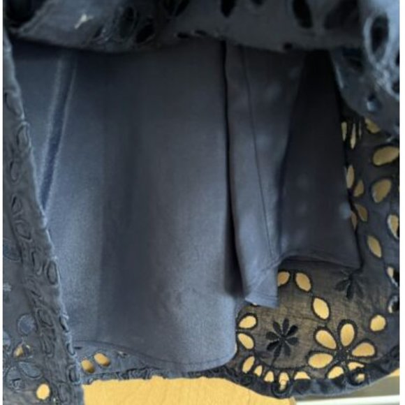 J.CREW NAVY BUTTON UP SHIRT IN EMBROIDERED EYELET-SIZE: 2 - Picture 7 of 7